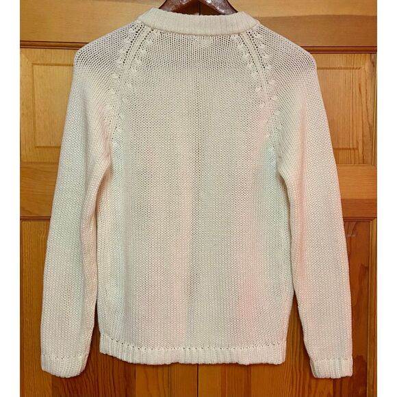 Vtg Miss Holly Cream Floral Embroidered Grannycore Open Front Cardigan sz Small‎ - Picture 2 of 7